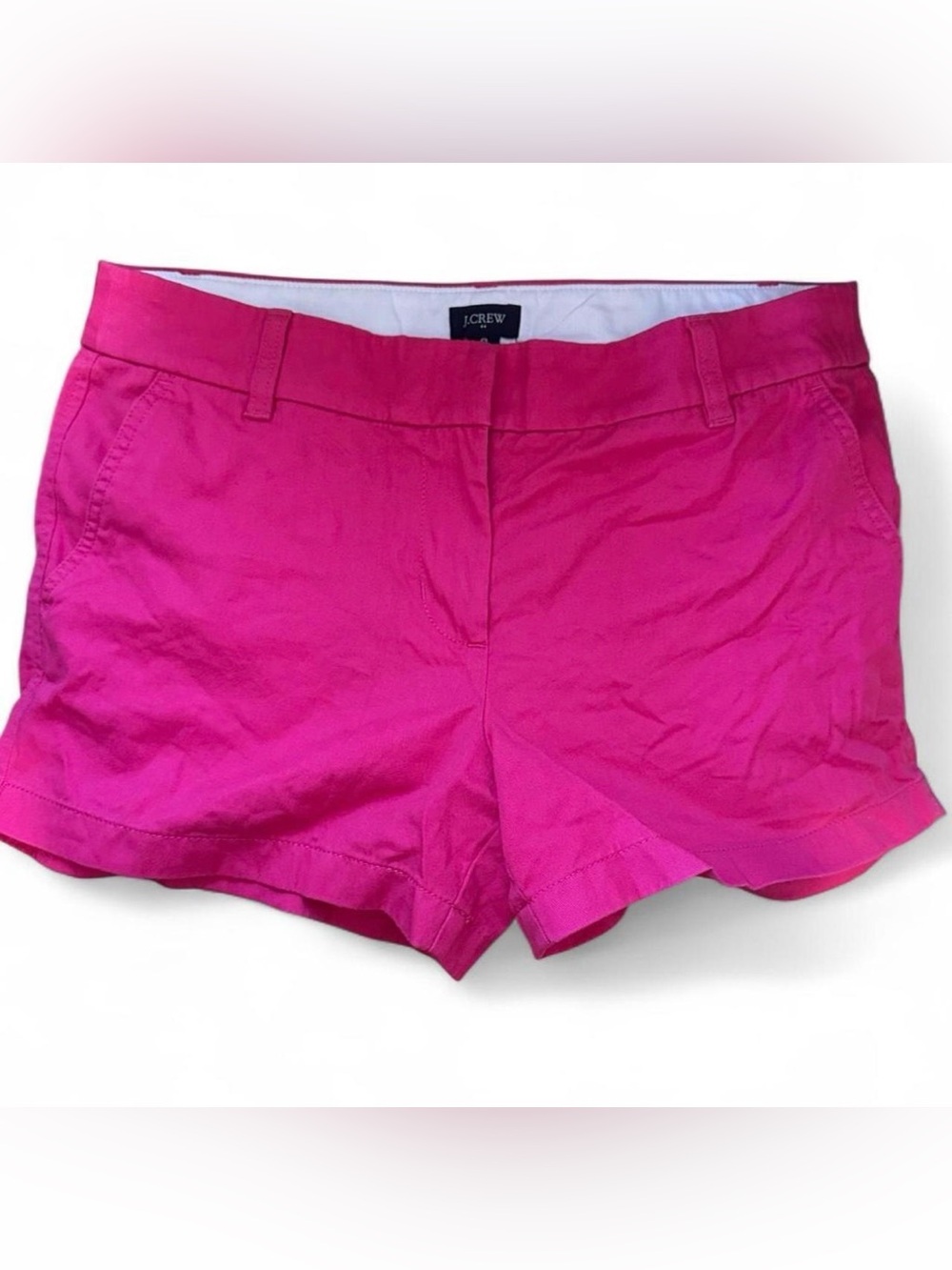 J. Crew Hot Pink Cotton Chino Bermuda Shorts size 8